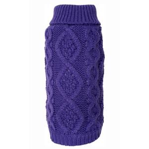 NWT The Worthy Dog Chunky Knit Turtleneck Dog Sweater, Purple, X-Small